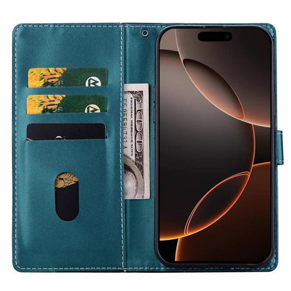 For iPhone Air Embossed Two-Color Leather Phone Case(Black Green) - iPhone Air Cases by buy2fix | Online Shopping UK | buy2fix