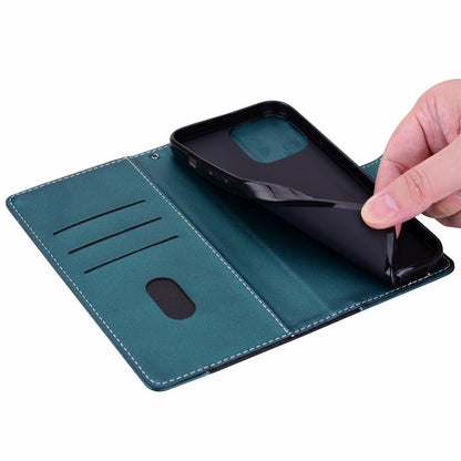 For iPhone Air Embossed Two-Color Leather Phone Case(Black Green) - iPhone Air Cases by buy2fix | Online Shopping UK | buy2fix