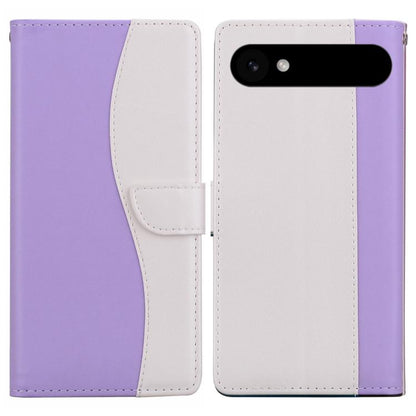 For iPhone Air Embossed Two-Color Leather Phone Case(Purple White) - iPhone Air Cases by buy2fix | Online Shopping UK | buy2fix