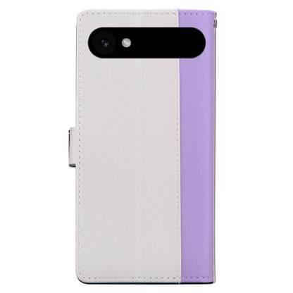 For iPhone Air Embossed Two-Color Leather Phone Case(Purple White) - iPhone Air Cases by buy2fix | Online Shopping UK | buy2fix