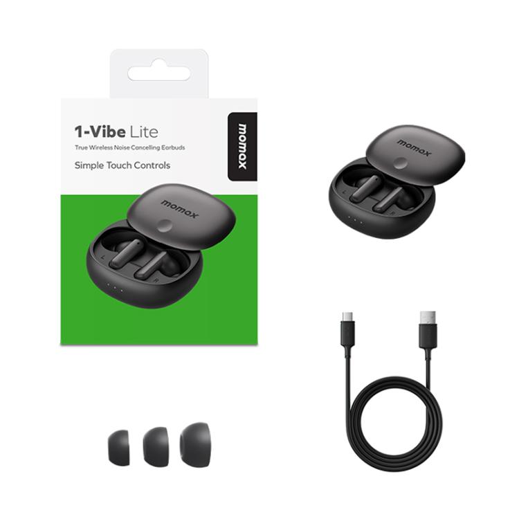 MOMAX 1-Vibe Lite True Wireless Noise Cancelling BT5.4 Earphones(Black) - TWS Earphone by MOMAX | Online Shopping UK | buy2fix