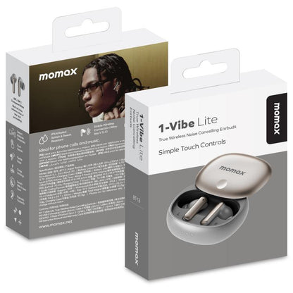 MOMAX 1-Vibe Lite True Wireless Noise Cancelling BT5.4 Earphones(Titanium) - TWS Earphone by MOMAX | Online Shopping UK | buy2fix
