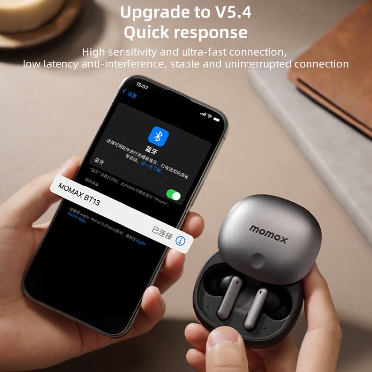 MOMAX 1-Vibe Lite True Wireless Noise Cancelling BT5.4 Earphones(Black) - TWS Earphone by MOMAX | Online Shopping UK | buy2fix