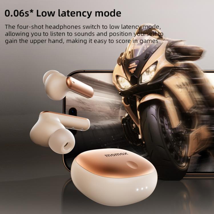 MOMAX 1-Vibe Lite True Wireless Noise Cancelling BT5.4 Earphones(Gold) - TWS Earphone by MOMAX | Online Shopping UK | buy2fix