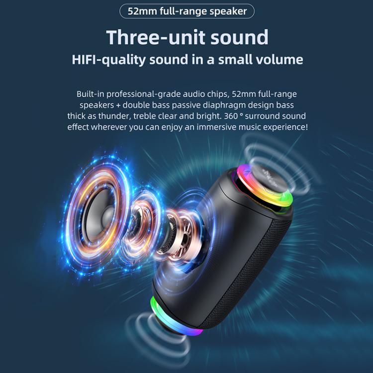 Zealot M2 8W Portable Outdoor RGB Bluetooth Speaker, Type:with 1pc Microphone(Black) - Desktop Speaker by ZEALOT | Online Shopping UK | buy2fix