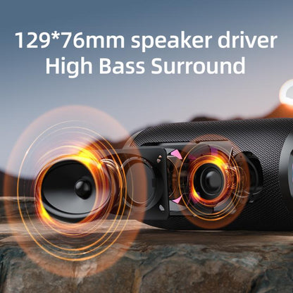 Zealot S76 50W Portable Outdoor RGB Bluetooth Speaker, Type:with 1pc Microphone(Black) - Desktop Speaker by ZEALOT | Online Shopping UK | buy2fix