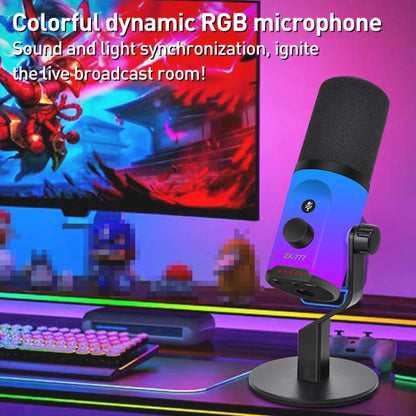 XTUGA ZX-777 XLR / USB-C Dynamic Microphone RGB Light Noise Reduction for Live, Model:Desktop(Black) - Microphone by XTUGA | Online Shopping UK | buy2fix