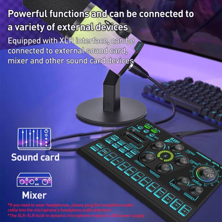 XTUGA ZX-777 XLR / USB-C Dynamic Microphone RGB Light Noise Reduction for Live, Model:Long Arm Bracket(Black) - Microphone by XTUGA | Online Shopping UK | buy2fix