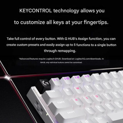 Logitech G PRO X 60 LIGHTSPEED Wireless Gaming Keyboard, GX-T Optical Switches(White) - Wireless Keyboard by Logitech | Online Shopping UK | buy2fix