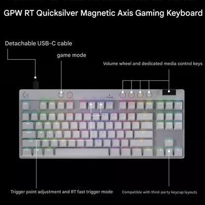 Logitech G PRO X TKL RAPID Magnetic Switches Wireless Gaming Keyboard(Black) - Wireless Keyboard by Logitech | Online Shopping UK | buy2fix