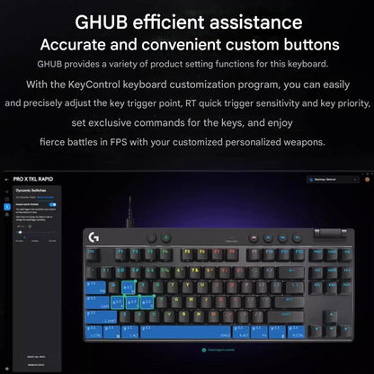 Logitech G PRO X TKL RAPID Magnetic Switches Wireless Gaming Keyboard(Black) - Wireless Keyboard by Logitech | Online Shopping UK | buy2fix
