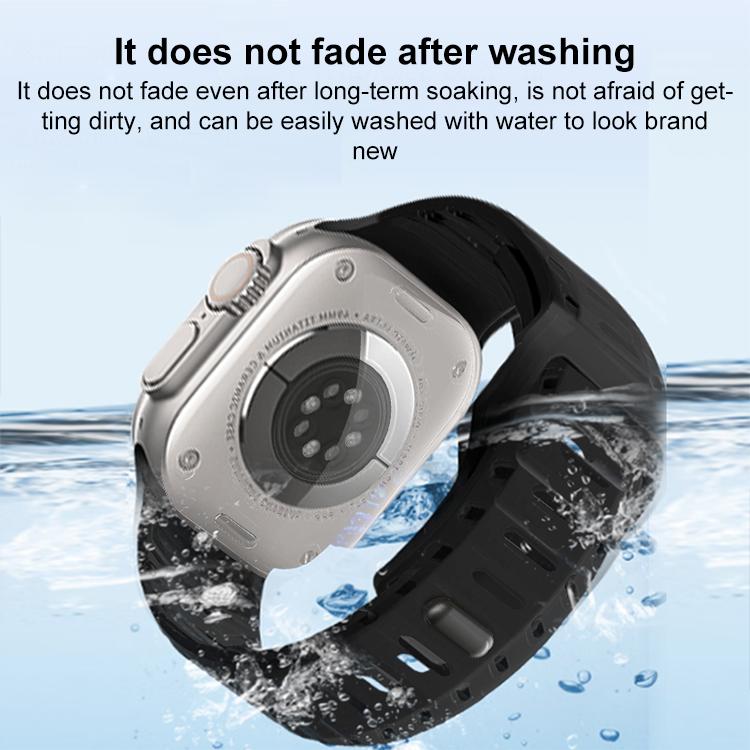 For Apple Watch 46mm / 49mm / 45mm / 44mm Shark Texture Holes Silicone Watch Band(Lavender Purple) - Watch Bands by buy2fix | Online Shopping UK | buy2fix