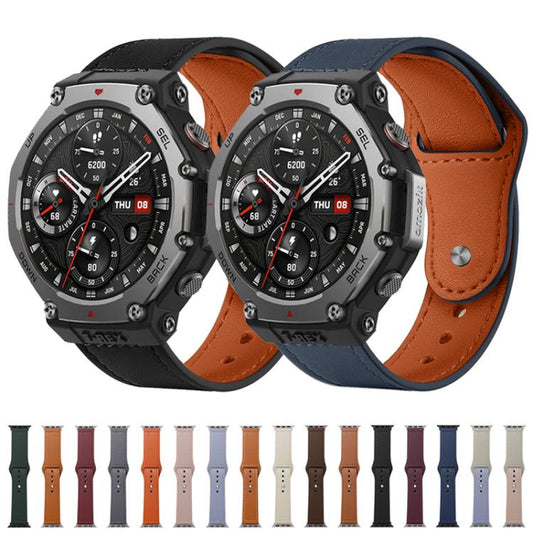 22mm xDfind Rivet Buckle Genuine Leather Watch Band(Dark Brown) - 22mm Bands by xDfind | Online Shopping UK | buy2fix