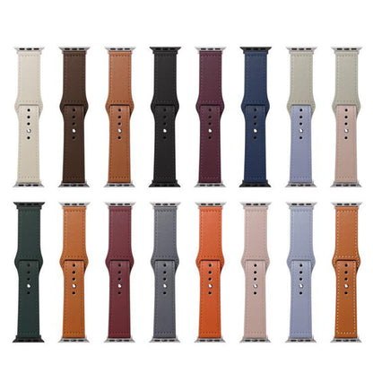 22mm xDfind Rivet Buckle Genuine Leather Watch Band(Jujube Red) - 22mm Bands by xDfind | Online Shopping UK | buy2fix