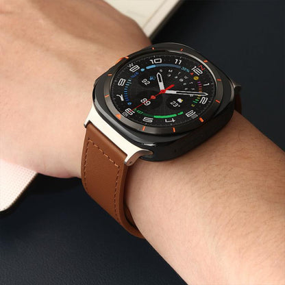 22mm xDfind Rivet Buckle Genuine Leather Watch Band(Dark Brown) - 22mm Bands by xDfind | Online Shopping UK | buy2fix