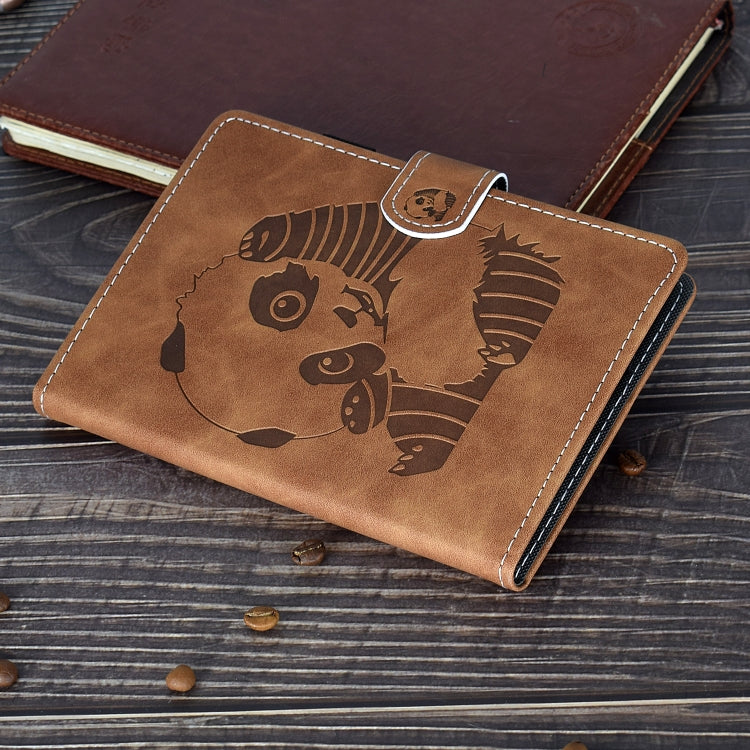 For iPad Air 2022 / 2020 10.9 Panda Embossing Pattern Horizontal Flip PU Leather Case with Holder & Card Slot & Anti-skid Strip(Brown) - iPad Air (2022) / (2020) 10.9 Cases by buy2fix | Online Shopping UK | buy2fix