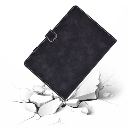 For iPad Air 2022 / 2020 10.9 Panda Embossing Pattern Horizontal Flip PU Leather Case with Holder & Card Slot & Anti-skid Strip(Black) - iPad Air (2022) / (2020) 10.9 Cases by buy2fix | Online Shopping UK | buy2fix