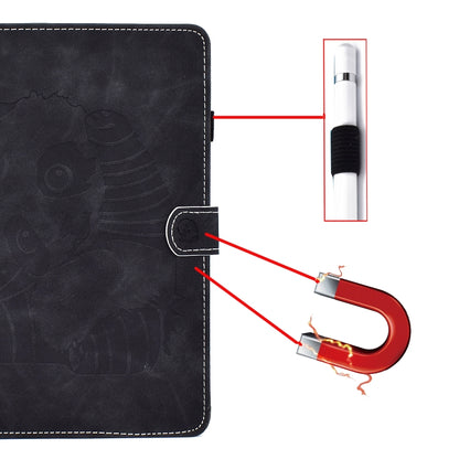 For iPad Air 2022 / 2020 10.9 Panda Embossing Pattern Horizontal Flip PU Leather Case with Holder & Card Slot & Anti-skid Strip(Black) - iPad Air (2022) / (2020) 10.9 Cases by buy2fix | Online Shopping UK | buy2fix