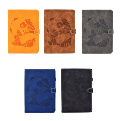 For iPad Air 2022 / 2020 10.9 Panda Embossing Pattern Horizontal Flip PU Leather Case with Holder & Card Slot & Anti-skid Strip(Grey) - iPad Air (2022) / (2020) 10.9 Cases by buy2fix | Online Shopping UK | buy2fix