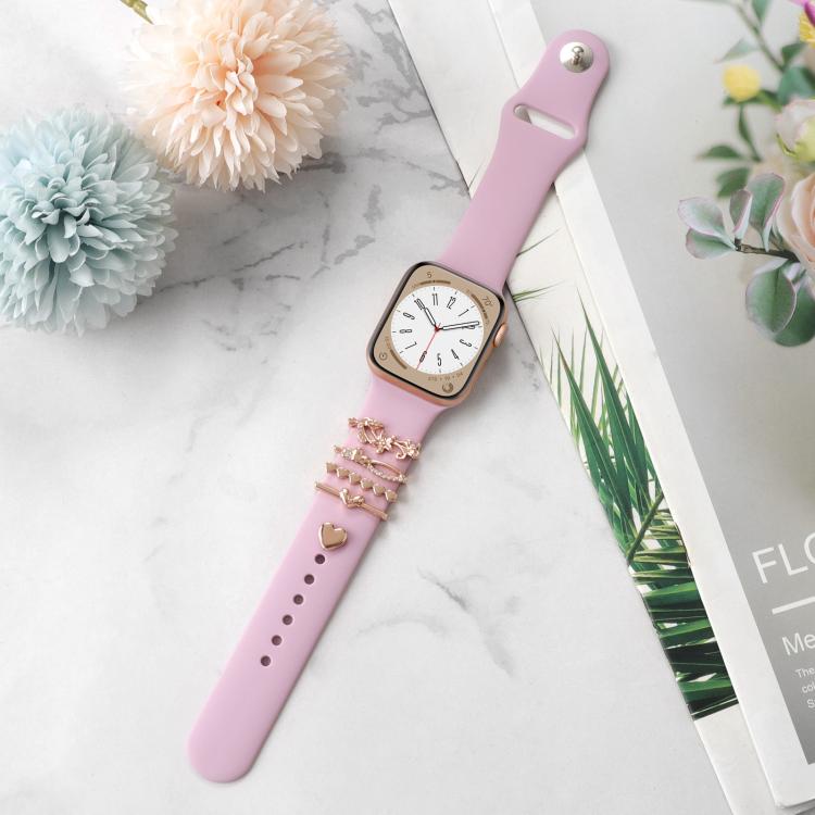 Smart Watch Band Decorative Ring Metal Accessories(Rose Gold Lily) - Watch Decorations by buy2fix | Online Shopping UK | buy2fix