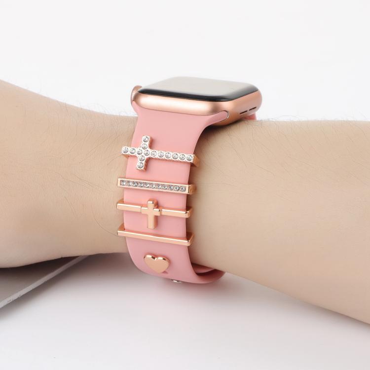 Smart Watch Band Decorative Ring Metal Accessories(Cross Heart) - Watch Decorations by buy2fix | Online Shopping UK | buy2fix