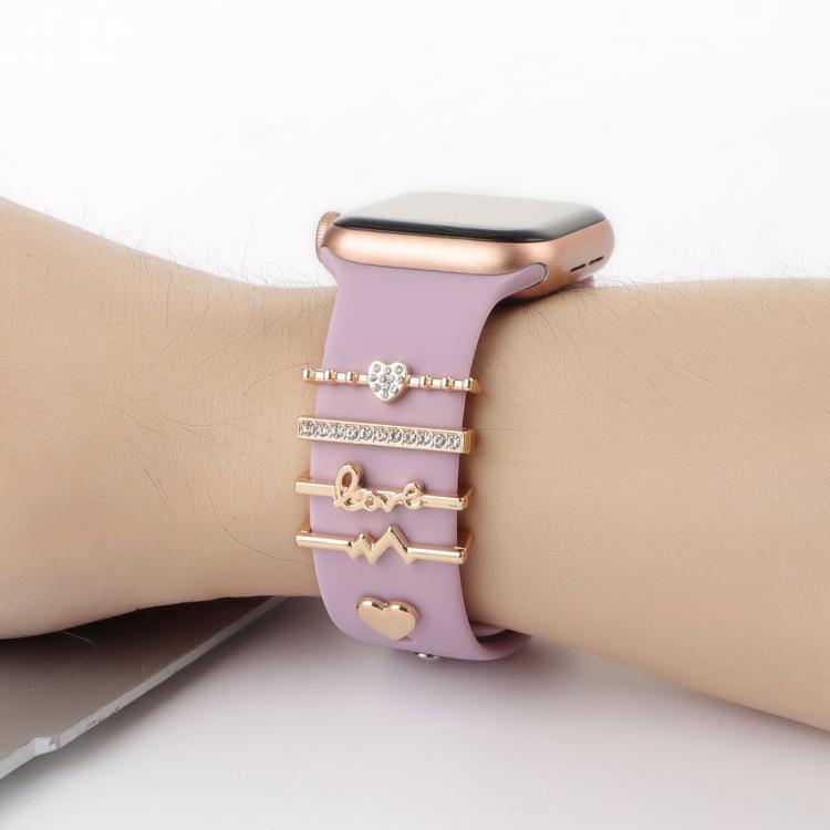 Smart Watch Band Decorative Ring Metal Accessories(Heartbeat) - Watch Decorations by buy2fix | Online Shopping UK | buy2fix