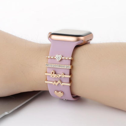 Smart Watch Band Decorative Ring Metal Accessories(Heartbeat) - Watch Decorations by buy2fix | Online Shopping UK | buy2fix