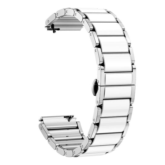 For Huawei Watch GT 5 Pro 42mm xDfind Ceramic Stainless Steel Watch Band(Silver White) - Watch Bands by xDfind | Online Shopping UK | buy2fix