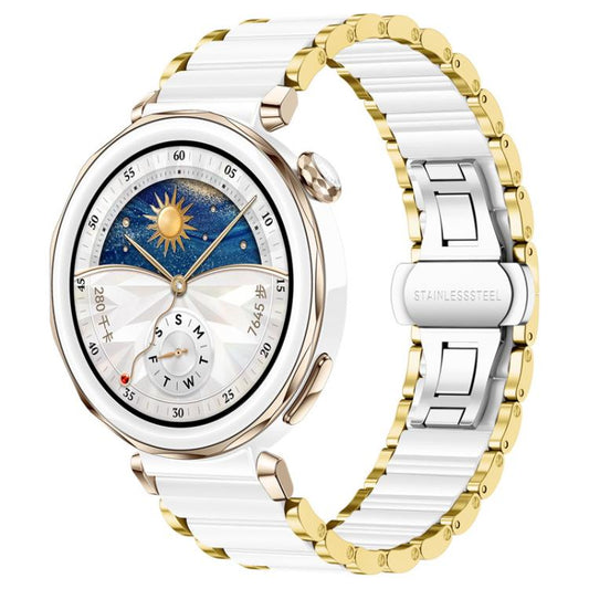 For Huawei Watch GT 5 Pro 42mm xDfind Ceramic Stainless Steel Watch Band(Gold) - Watch Bands by xDfind | Online Shopping UK | buy2fix