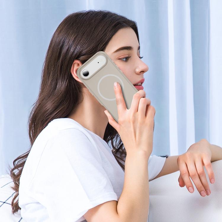 For iPhone Air Imitation Original Magsafe PC Hybrid TPU Phone Case(Beige Grey) - iPhone Air Cases by buy2fix | Online Shopping UK | buy2fix