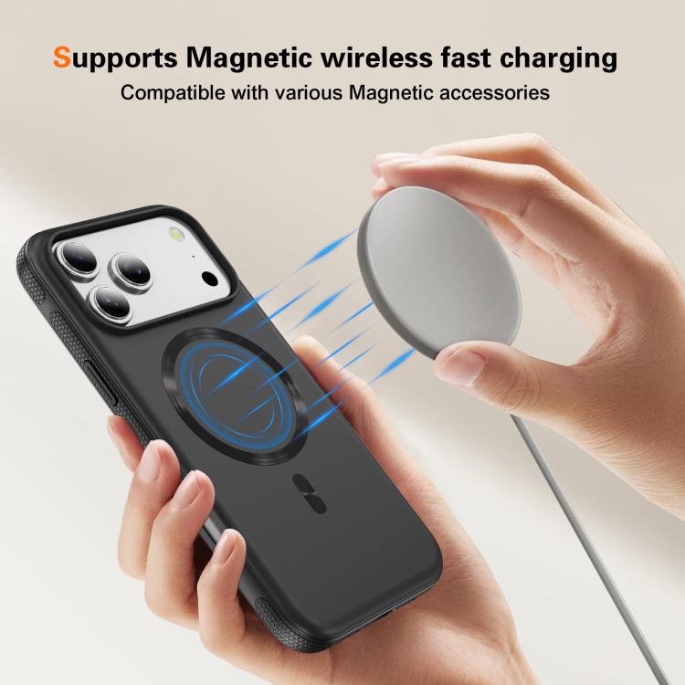 For iPhone 17 Pro Max Imitation Original CD Texture Magsafe PC Hybrid TPU Phone Case(Black) - iPhone 17 Pro Max Cases by buy2fix | Online Shopping UK | buy2fix