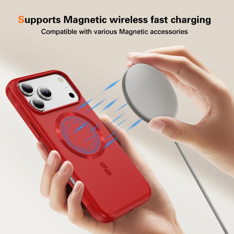 For iPhone 17 Pro Max Imitation Original CD Texture Magsafe PC Hybrid TPU Phone Case(Red) - iPhone 17 Pro Max Cases by buy2fix | Online Shopping UK | buy2fix