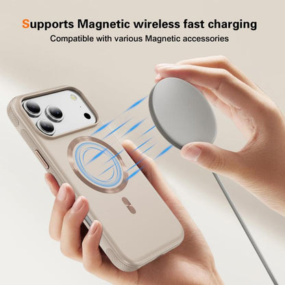 For iPhone 17 Pro Max Imitation Original CD Texture Magsafe PC Hybrid TPU Phone Case(Beige Grey) - iPhone 17 Pro Max Cases by buy2fix | Online Shopping UK | buy2fix