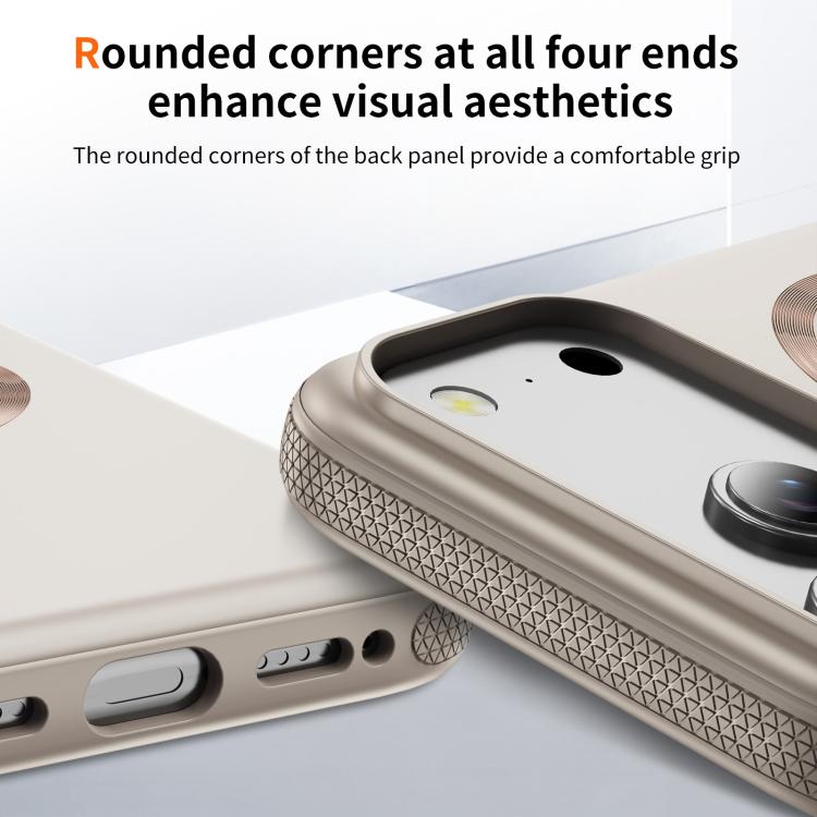 For iPhone 17 Pro Imitation Original CD Texture Magsafe PC Hybrid TPU Phone Case(Beige Grey) - iPhone 17 Pro Cases by buy2fix | Online Shopping UK | buy2fix