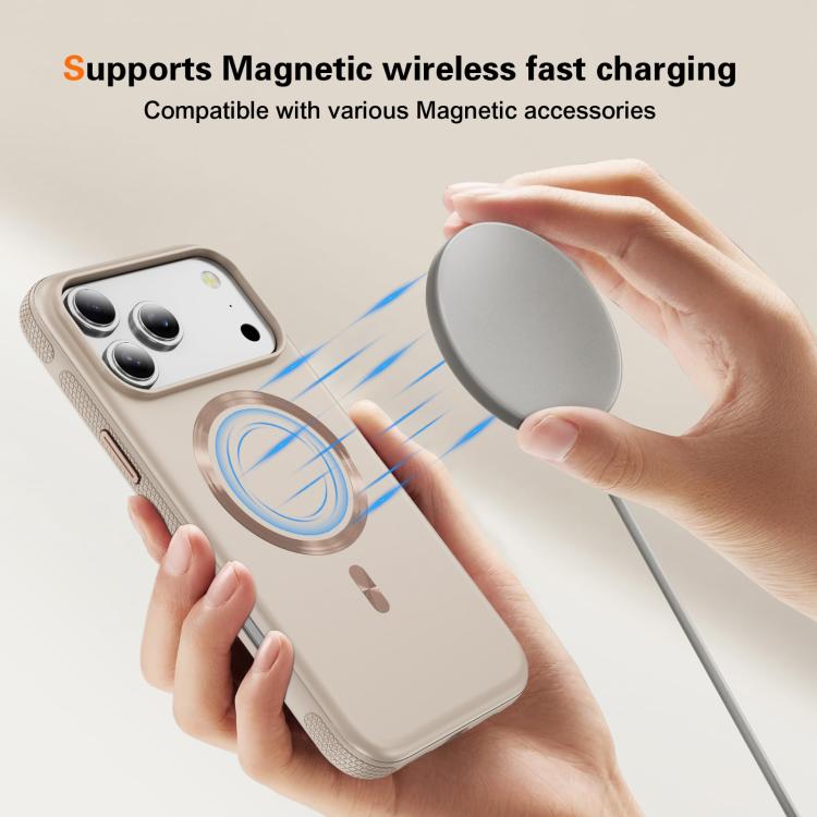 For iPhone 17 Pro Imitation Original CD Texture Magsafe PC Hybrid TPU Phone Case(Beige Grey) - iPhone 17 Pro Cases by buy2fix | Online Shopping UK | buy2fix