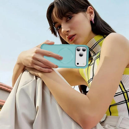 For iPhone 17 Pro Imitation Original CD Texture Magsafe PC Hybrid TPU Phone Case(Light Blue) - iPhone 17 Pro Cases by buy2fix | Online Shopping UK | buy2fix