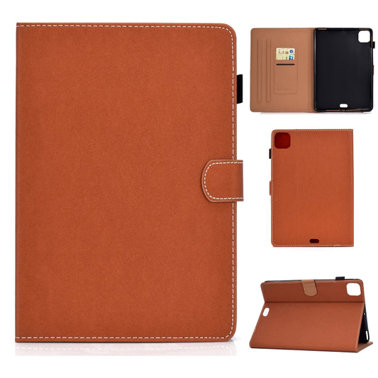 For iPad Air 2022 / 2020 10.9 Solid Color Magnetic Horizontal Flip Leather Case with Card Slots & Holder & Anti-skid Strip(Brown) - iPad Air (2022) / (2020) 10.9 Cases by buy2fix | Online Shopping UK | buy2fix