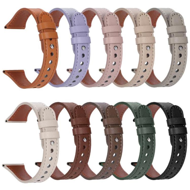 22mm xDfind Double Ring Single Rivet Genuine Leather Watch Band(Army Green) - 22mm Bands by xDfind | Online Shopping UK | buy2fix