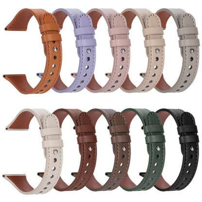 22mm xDfind Double Ring Single Rivet Genuine Leather Watch Band(Army Green) - 22mm Bands by xDfind | Online Shopping UK | buy2fix