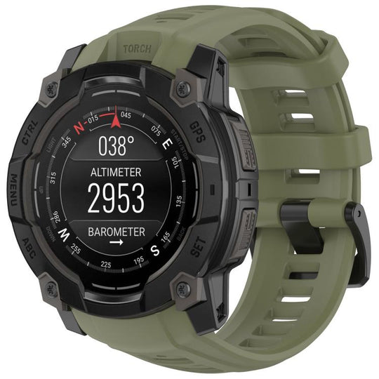 For Garmin Instinct 3 AMOLED 50mm / Solar 50mm xDfind Quick-release Silicone Watch Band(Jungle Green)
