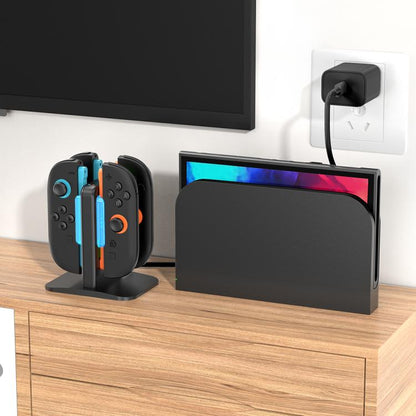 For Nintendo Switch 2 OIVO IV-SW342 4 in 1 Game Controller Magnetic Charging Stand(Black) - Charger & Power by OIVO | Online Shopping UK | buy2fix