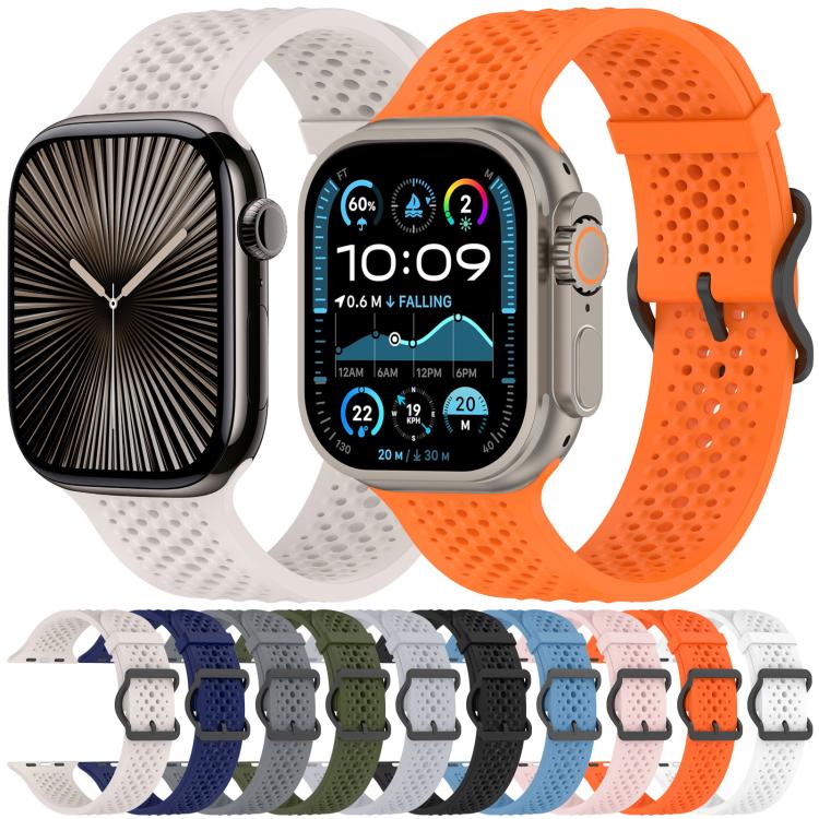 For Apple Watch 38 / 40 / 41 / S10 42mm xDfind Breathable Silicone Watch Band(White) - Watch Bands by xDfind | Online Shopping UK | buy2fix
