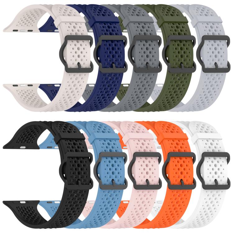 For Apple Watch 38 / 40 / 41 / S10 42mm xDfind Breathable Silicone Watch Band(White) - Watch Bands by xDfind | Online Shopping UK | buy2fix