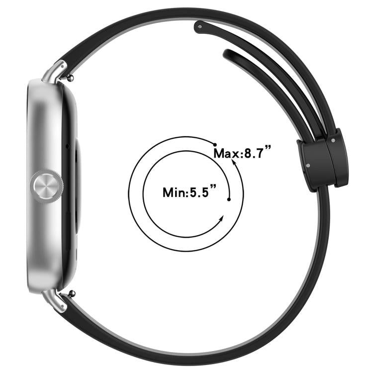 For Redmi Watch 3 xDfind  Flat Head Groove Folding Black Buckle Silicone Watch Band(Pine Green) - Watch Bands by xDfind | Online Shopping UK | buy2fix
