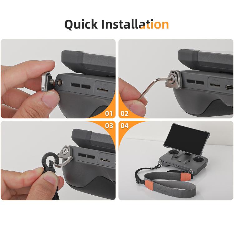 For DJI RC 2 / 1 / Pro 2 / 1 Sunnylife GS014 Multi-Purpose Lanyard with CNC Aluminum Buckle(Grey) - Holder Series by Sunnylife | Online Shopping UK | buy2fix