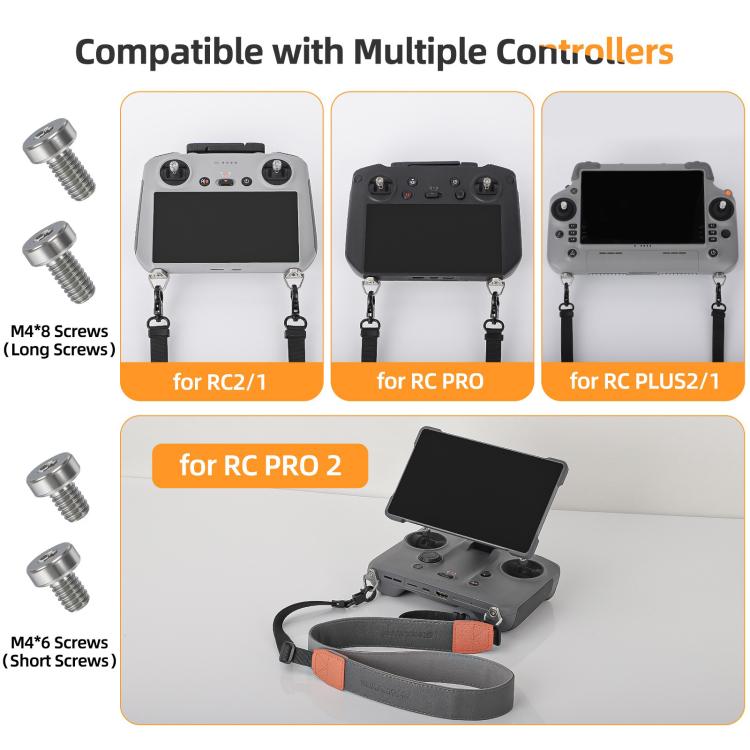 For DJI RC 2 / 1 / Pro 2 / 1 Sunnylife GS014 Multi-Purpose Lanyard with CNC Aluminum Buckle(Grey) - Holder Series by Sunnylife | Online Shopping UK | buy2fix