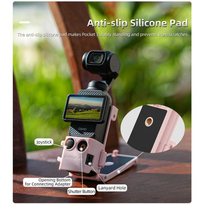 For DJI OSMO Pocket 3 Sunnylife Magnetic Mount 1/4 Adapter Cold Shoe Tabletop Base Bracket Angles Adjustable Multi Expansion Mount(Pink) - Mount & Holder by Sunnylife | Online Shopping UK | buy2fix