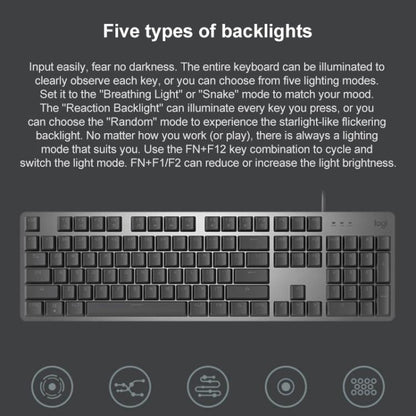 Logitech K845 Backlit Mechanical Wired Keyboard, Cable Length: 1.8m, Type:TTC-Red Axis(Black) - Wired Keyboard by Logitech | Online Shopping UK | buy2fix