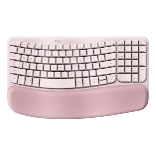 Logitech WAVE KEYS Wireless Ergonomic Keyboard(Pink)