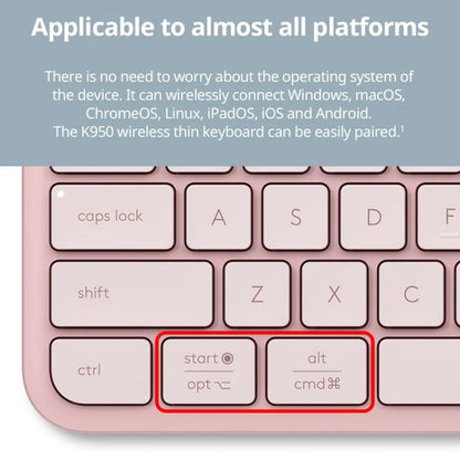 Logitech K950 Slim Silent Wireless Bluetooth Keyboard(White) - Wireless Keyboard by Logitech | Online Shopping UK | buy2fix